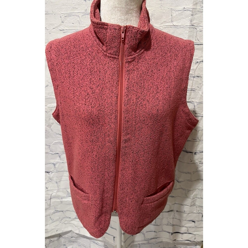 Orvis Women’s Pink Sweater Fleece Vest Full Zip Jacket Pockets Size Medium
